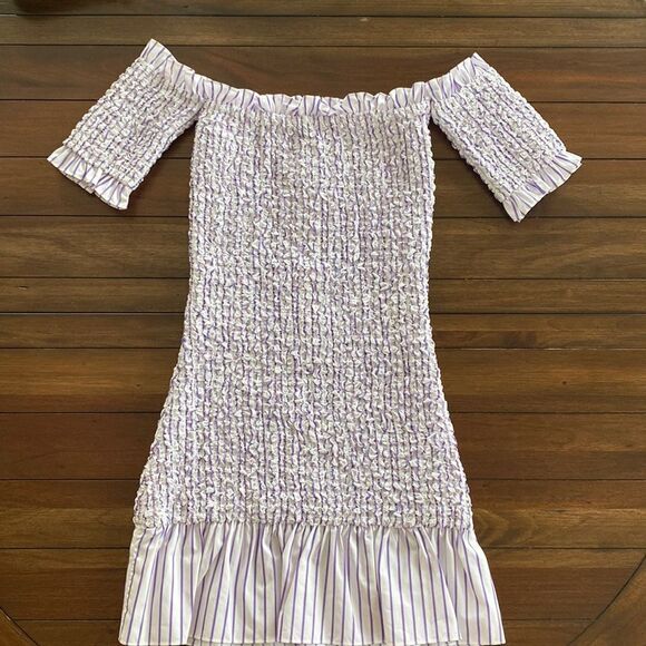 nwt Petersyn Benson Hatter Smocked Mini Dress - Picture 3 of 10